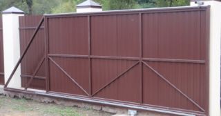 Купить откатные ворота из профнастила Волгодонск, цена от 1727 руб.